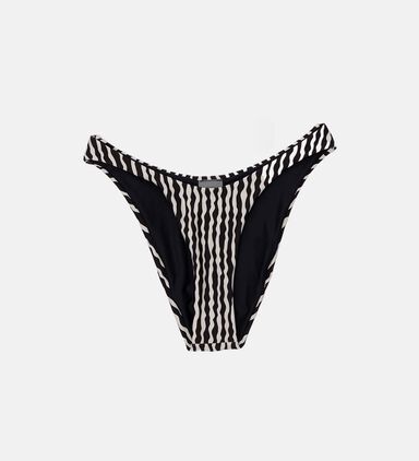 Striped High-cut Bikini Bottom