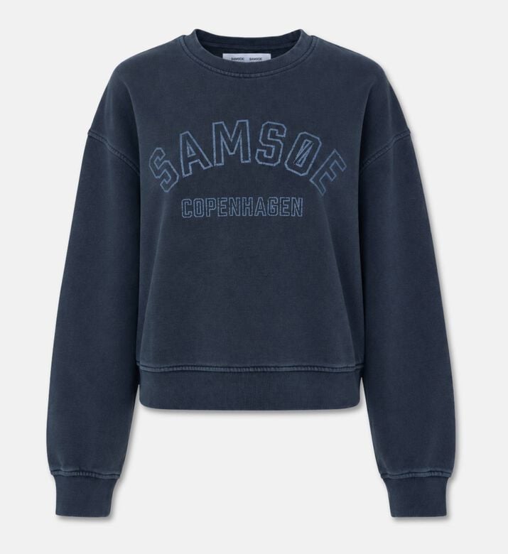 Samsoe Organic Cotton Logo Sweatshirt, Blue, S, Packshot View