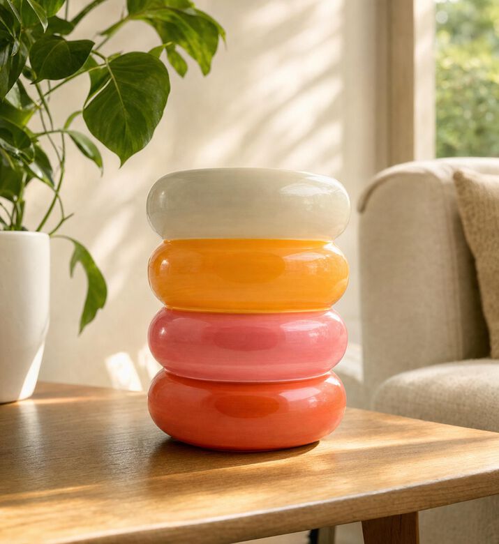 Que Rico Ceramic Multi-colored Planter Pot, Model View