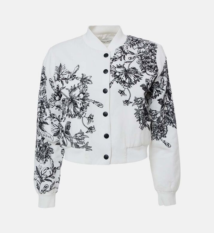 Floral-print Long-sleeve Jacket