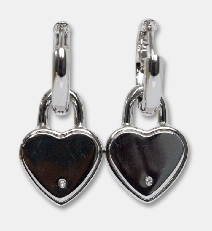 Marc Jacobs Erngs Heart Padlock, Silver, Packshot View