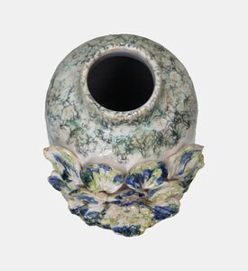 مزهرية منقوشة بأزهار 14×13×18.5 سم