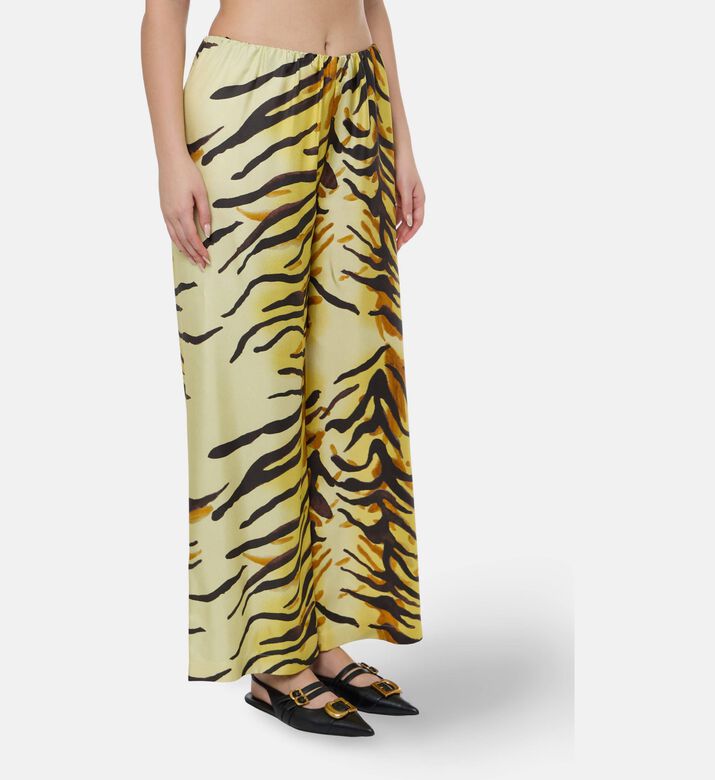 Nanushka Brenda Tiger Twill Silk Trousers, Model View