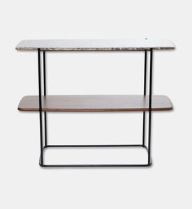 Home Deco and More Shard Single 2-shelves Shelving Unit, Walnut, Packshot View