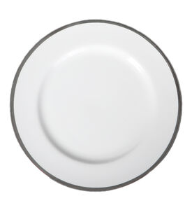 طبق تقديم حلويات أبيض وفضي