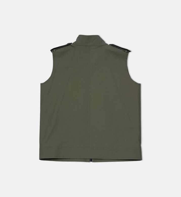 Sleeveless Crisp Cotton Jacket