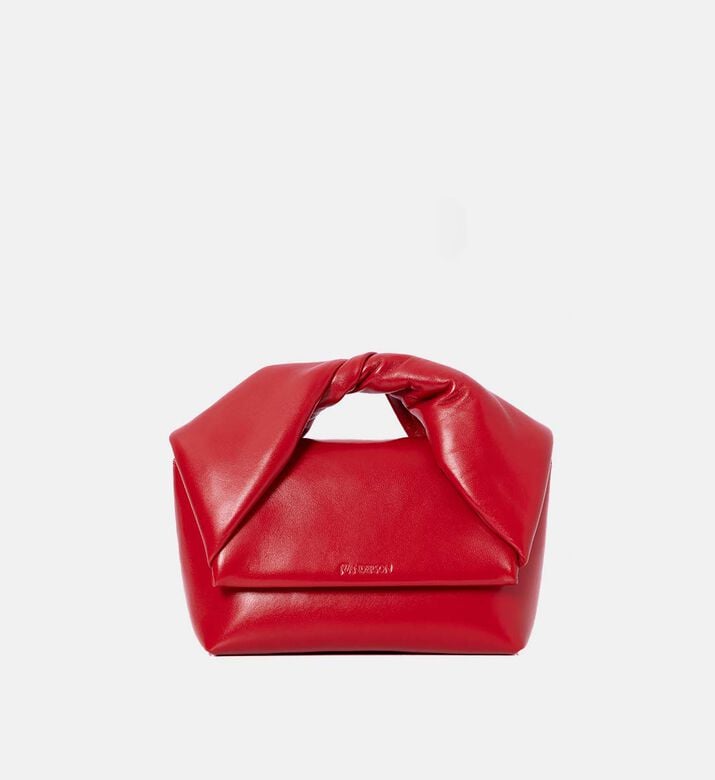 Leather Top Handle Midi Twister Bag