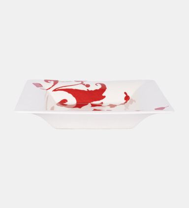 Square Shaped Flower Printed Plate