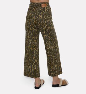 Ganni Leopard-print Wide-leg Jeans, Model View