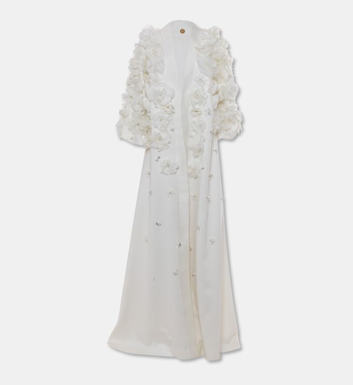 Edmond Moussallem Floral Appliques Pearl Embellished Abaya, Packshot View