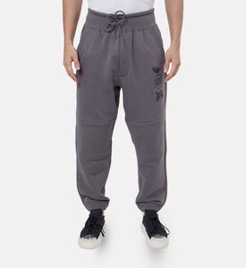 بنطال رياضي بتطريز شعار ورباط خصر