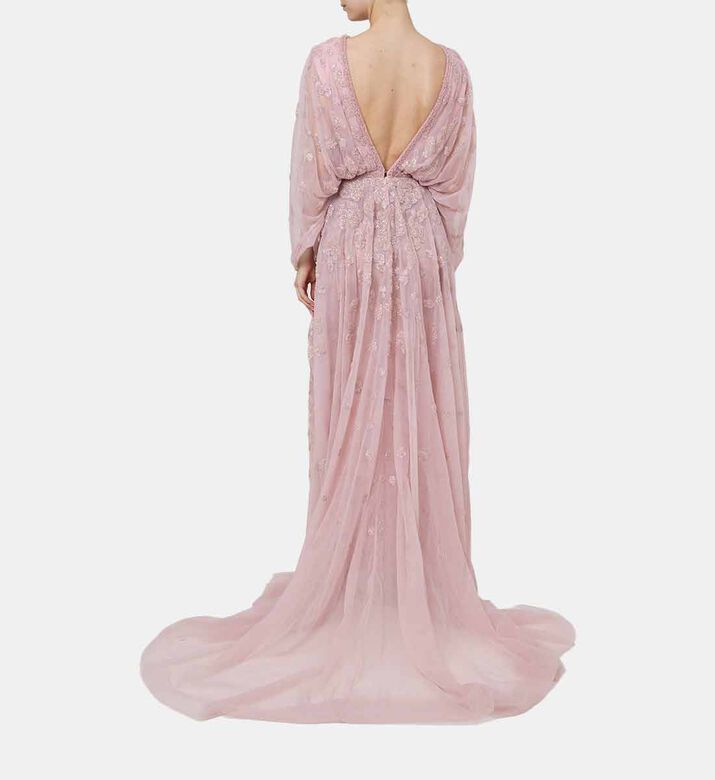 Embellished Wide Sleeves Gown