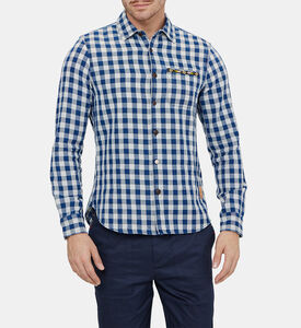 Checked Beaded-pocket Shirt