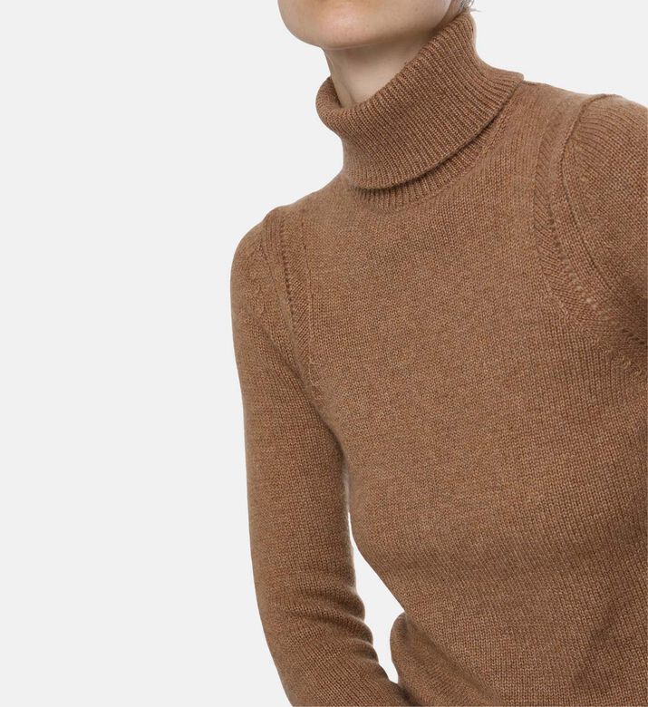 Ba and Sh Knit High Neck Long-sleeve Sweater, Model View Ba and Sh Knit High Neck Long-sleeve Sweater, Model View