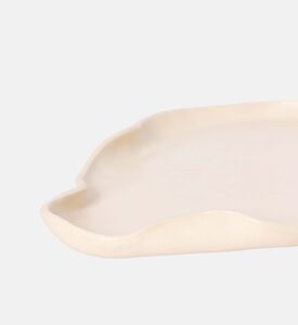 طبق كبير سيراميك بتصميم متموج