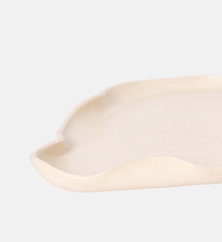 طبق كبير سيراميك بتصميم متموج