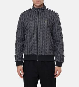 Lacoste Paris Zip-up Jacquard Track Jacket, Black, S, Model View