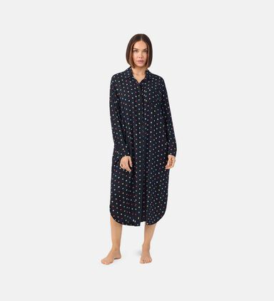 Geo-print Long-sleeve Sleepshirt