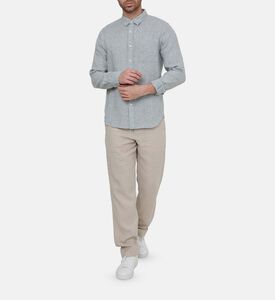 قميص بأكمام طويلة بنقشة