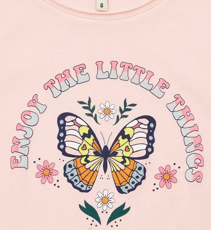 تي شيرت قطن بطبعة فراشة