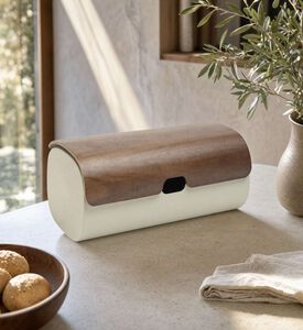 Legnoart Clibano Metal Bin Oak Lid Set, Model View
