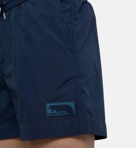 Nylon Solid Drawstring Swim Shorts