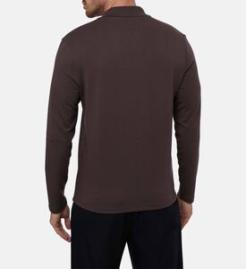 Vince Long-sleeve Polo Shirt, Dark-brown, M, Model View