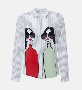 Alice and Olivia Large Graphic-print Button Closure Shirt, Packshot View