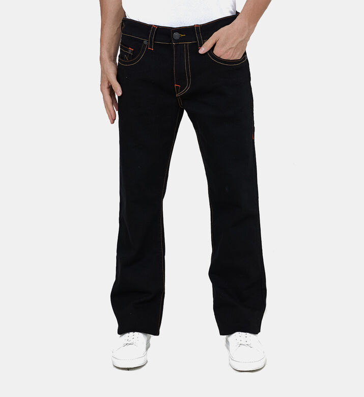 بنطال دنيم فضفاض مستقيم بـ 5 جيوب