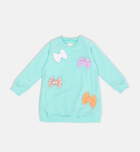 فستان مزين بعقدة ملونة