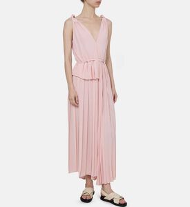 Folds Pleated Panels Maxi Dress