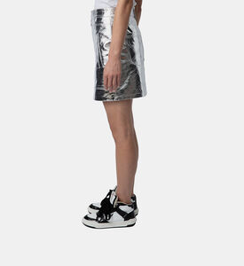 John Metallic Leather Mini Skirt