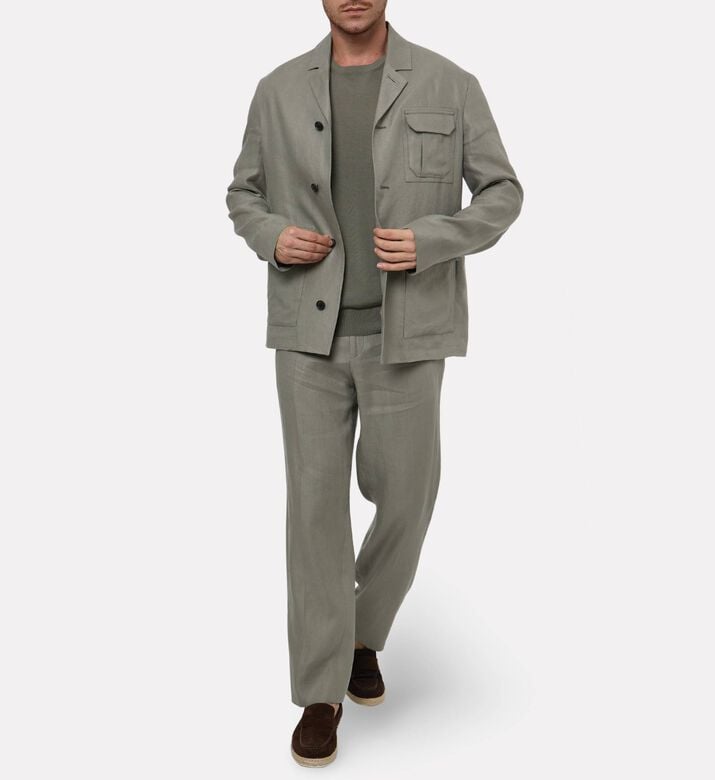 Corneliani Flax Safari Shirt Jacket, Model View