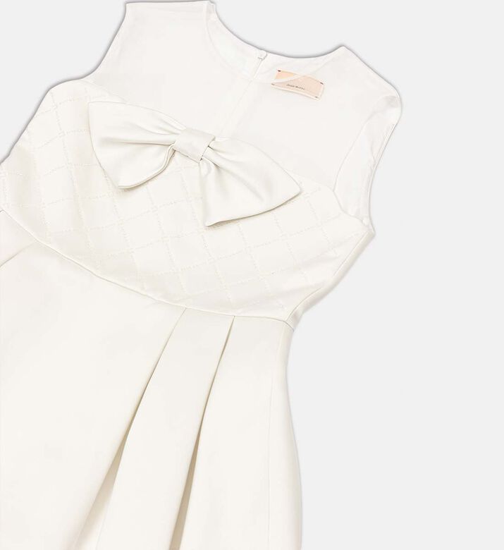 La Mia Bambina A-line Bow-applique Dress, Ivory, 12.5y, Packshot View