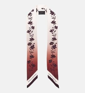 Strathberry Silk Skinny Floral-print Scarf, Burgundy, Packshot View Strathberry Silk Skinny Floral-print Scarf, Burgundy, Packshot View