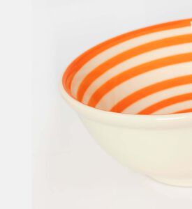 Easy Life Hand-painted Round Ceramic Bowl, Orange, Packshot View