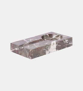 Marble and Beyond Square 4-cigar Marble Ashtray, Red, Packshot View