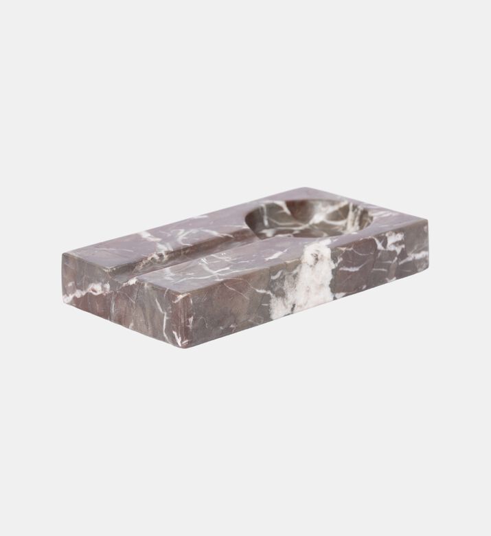 Marble and Beyond Square 4-cigar Marble Ashtray, Red, Packshot View