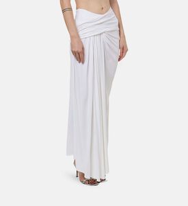 Aiba Knotted Draped Asymmetrical Maxi Skirt