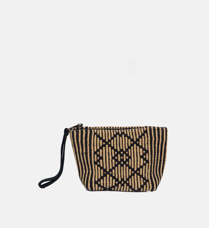 Cotton Geometric Pattern Mini Clutch Bag