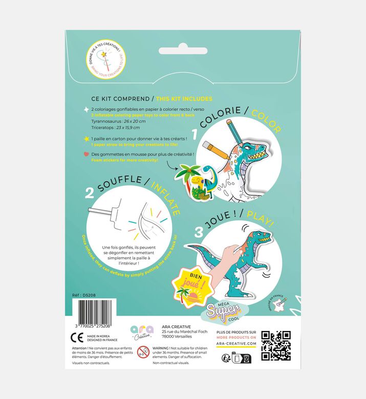 Ara creative Inflatable Coloring Dinos, Packshot View