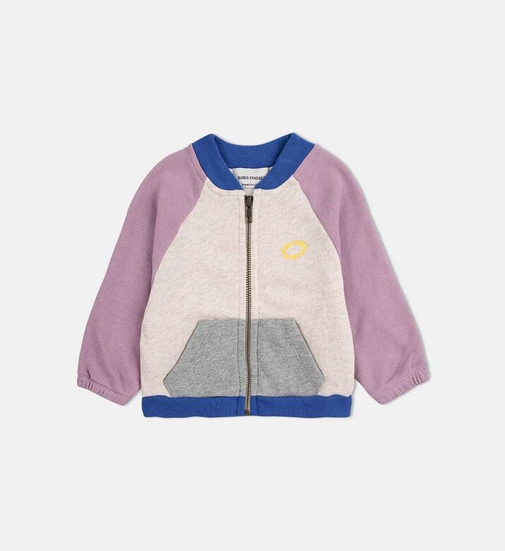 Bobo Choses Embroidered Logo-detail Color-block Ribbed Raglan Sleeves Jacket, Packshot View