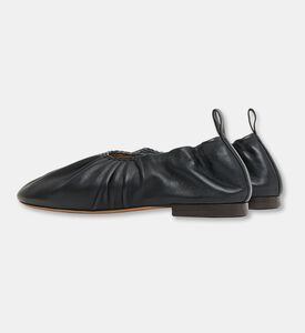 Mansur Gavriel Leather Ruched Ballerina, Black, Eu-37, Packshot View