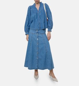 Ba and Sh Laddie Button-front High-waisted Midi Skirt, Model View