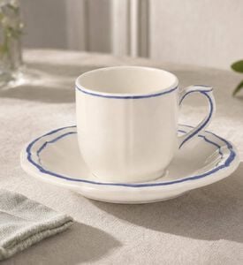 Gien Filet Bleu 2-piece Espresso Cup Saucer Set, Model View