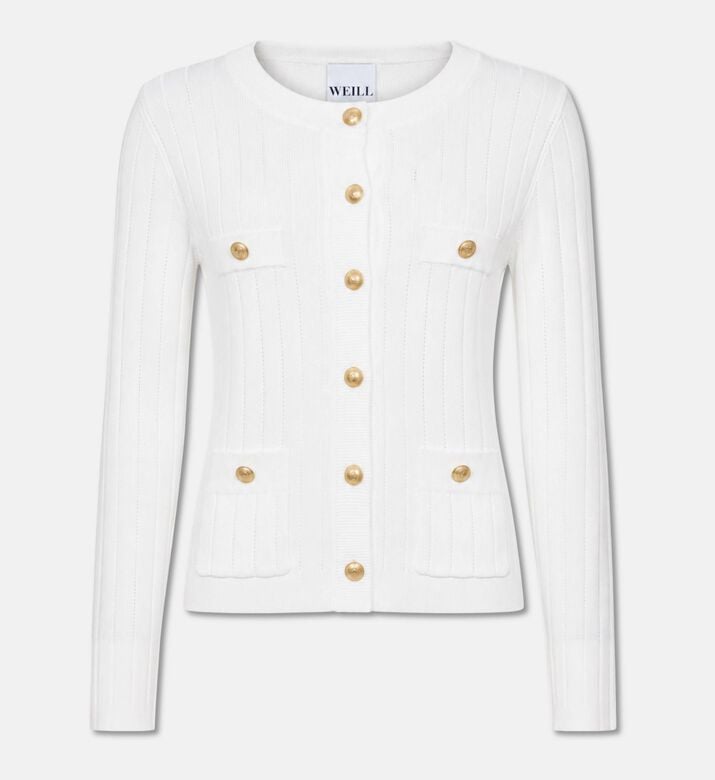 Weill Pointelle Knit Short-sleeve Sweater, Packshot View