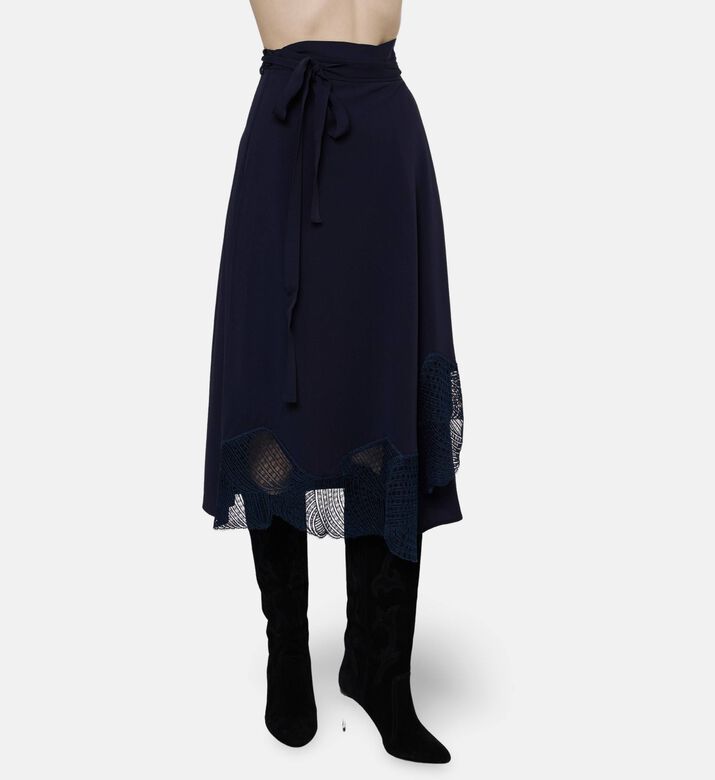 Beatrice B Drape-detail Flared Skirt, Model View