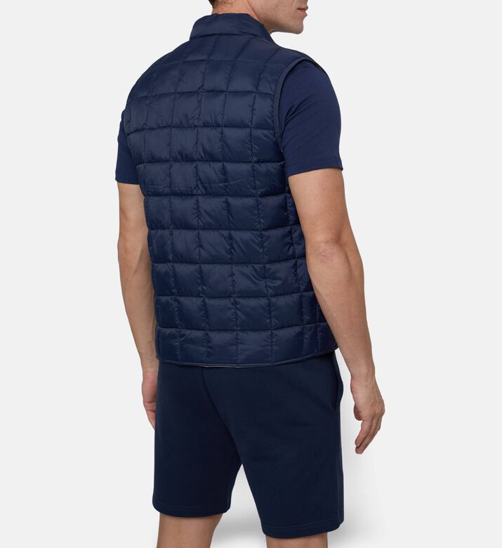Hackett London Ultra-high Neck Zip Fastening Vest, Navy, L, Model View