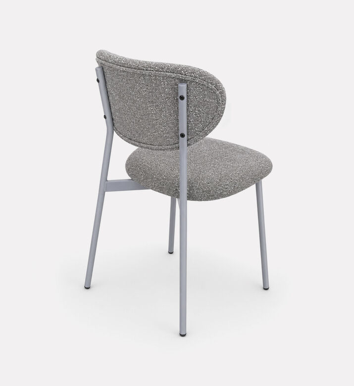 Home Deco and More Leo Padded Dining Chair, Grey, Packshot View