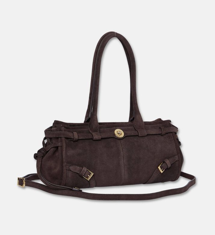 Manc Baby Jane Suede Leather Bag, Brown, Packshot View